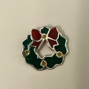 Vintage Christmas Wreath Pin Brooch